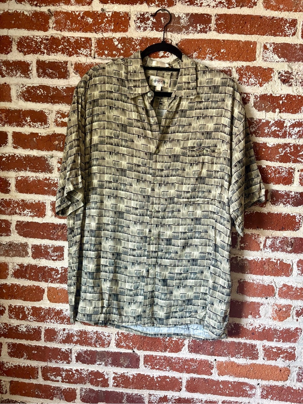 Vintage Y2K Campia Moda Geometric Neutral Casual Button Down
